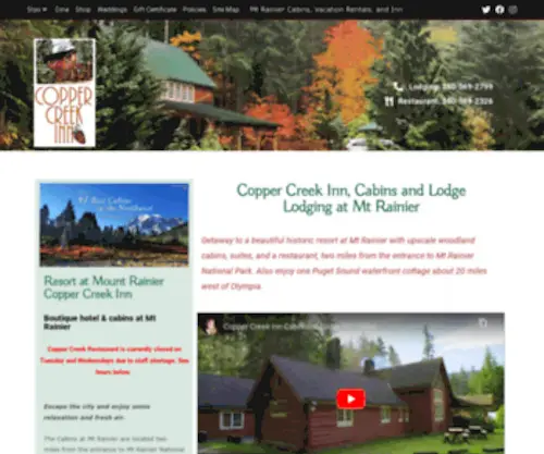 Coppercreekinn.com(Cabins at Mt Rainier) Screenshot