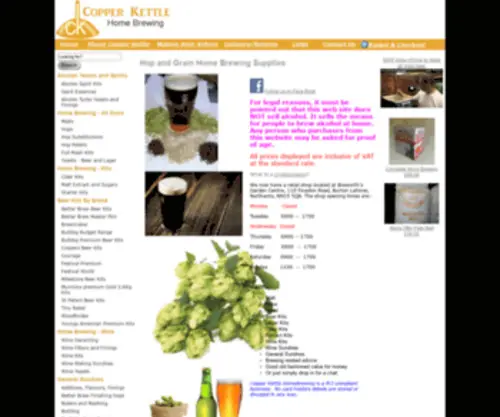 Copperkettlehomebrewing.co.uk(Home Brewing Supplies) Screenshot