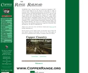 Copperrange.org(Presents the Copper Country Historical Page) Screenshot