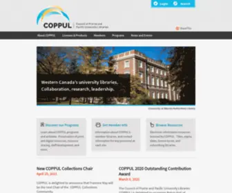 Coppul.ca(Council of Prairie and Pacific University Libraries) Screenshot