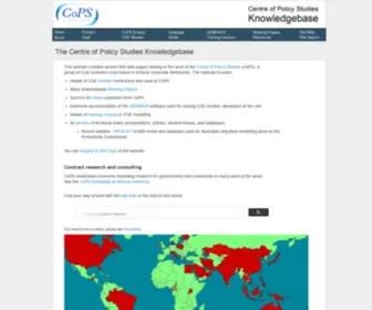 Copsmodels.com(The Centre of Policy Studies Knowledgebase) Screenshot