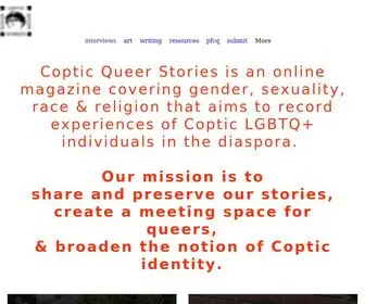 Copticqueerstories.com(A digital magazine) Screenshot