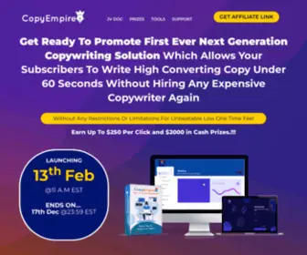 Copyempire.co(Generate High Converting Salescopy in any niche) Screenshot