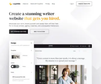 Copyfol.io(Website and portfolio builder for writers) Screenshot