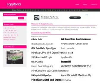 Copyfonts.com(Download Free truetype and opentype fonts) Screenshot
