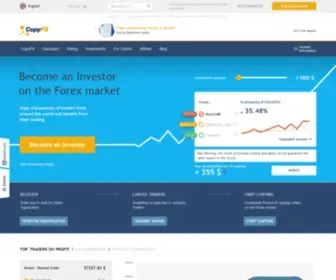 Copyfx.com(CopyFX allows to invest funds into Forex market or become a manager and) Screenshot
