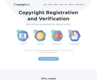 Copyrightbank.com(Copyright Registration & Verification on Blockchain) Screenshot