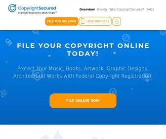 Copyrightsecured.com(Online Copyright Registration and Copyright Application) Screenshot