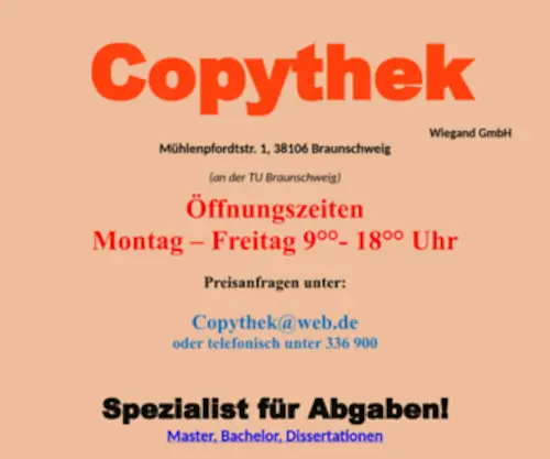 Copythek-Braunschweig.de(Copythek Braunschweig) Screenshot
