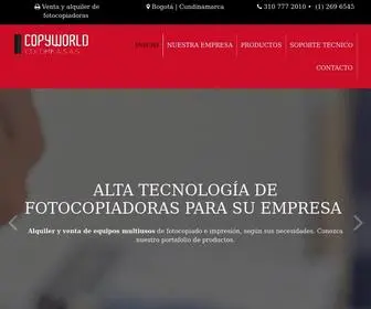 Copyworldcolombia.com(Nos especializamos en vender y alquilar fotocopiadoras para empresas. Todos los equipos multiusos inc) Screenshot