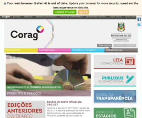 Corag.com.br(Imprensa Oficial do RS) Screenshot