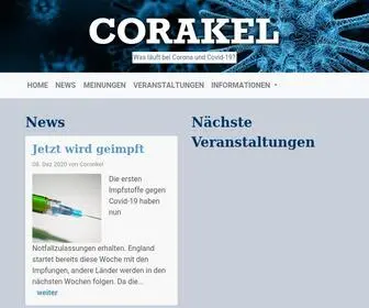 Corakel.org(Alles zu Corona) Screenshot