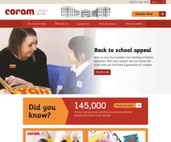 Coram.org.uk(Children's charity) Screenshot