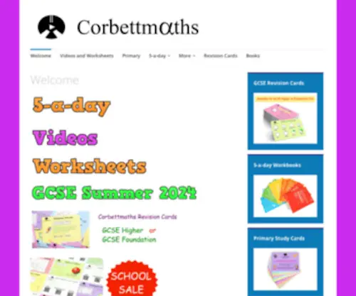 Corbettmaths.com(Videos, worksheets, 5) Screenshot