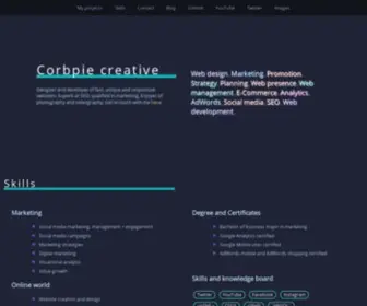 Corbpie.com(Corbpie Web design and development) Screenshot