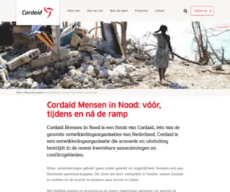 Cordaidmenseninnood.nl(Cordaid Mensen in Nood) Screenshot