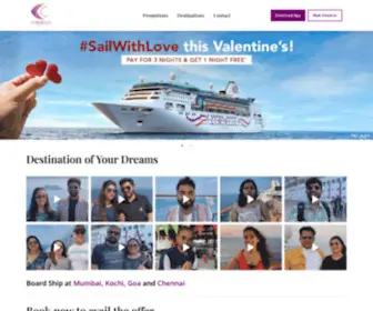 Cordeliacruises.com(Plan an exciting holiday with India's No.1 Premium cruise Liner) Screenshot