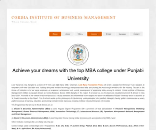 Cordiabusinessschool.org(About Admission to MBA International Business) Screenshot