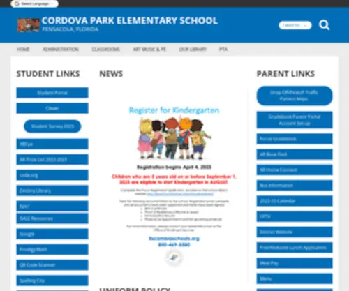 Cordovapark.org(Cordova Park Elementary School) Screenshot