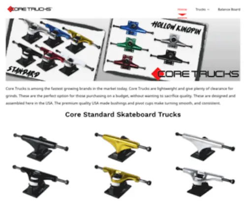 Core-Trucks.com(Skateboard & Longboard Trucks) Screenshot