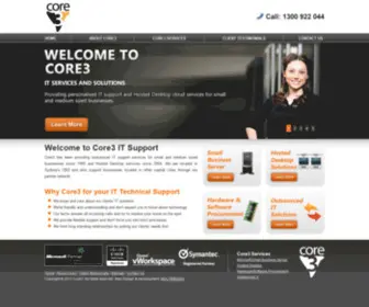 Core3.com.au(IT Technical Support by Core3) Screenshot