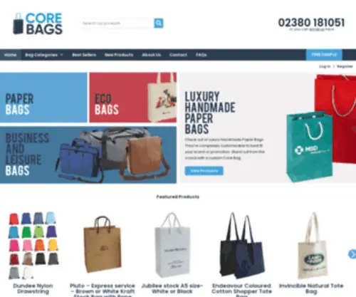 Corebags.co.uk(Promotional Bags & Personalised Shopping Bags) Screenshot