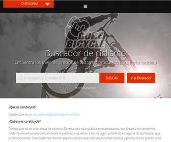 Corebicycle.com(Buscador y comparador de productos para bicicletas) Screenshot