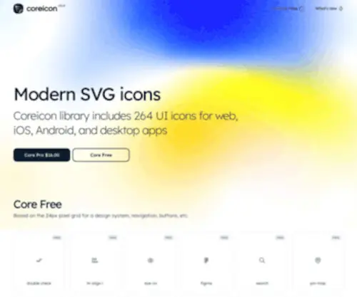 Coreicon.dev(Modern SVG icons for web) Screenshot