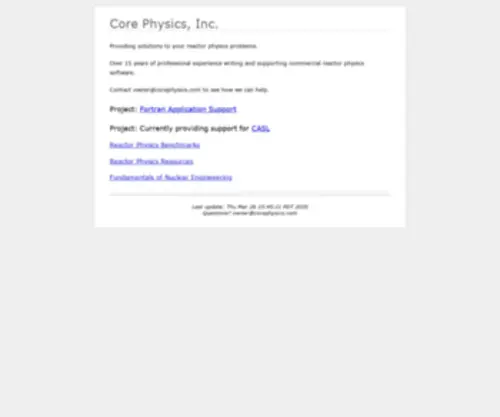 Corephysics.com(Nuclear) Screenshot