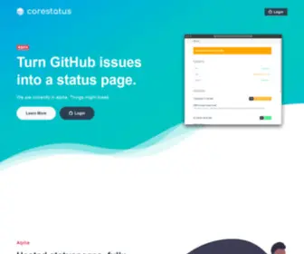 Corestatus.io(Hosted Statuspages with GitHub integration) Screenshot