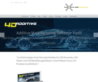 Coretechnologie.de(CT CoreTechnologie Hersteller der führenden CAD Converter Software) Screenshot