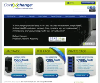 Corexchange.com(Colocation Solutions Dallas & Internet Services Provider) Screenshot