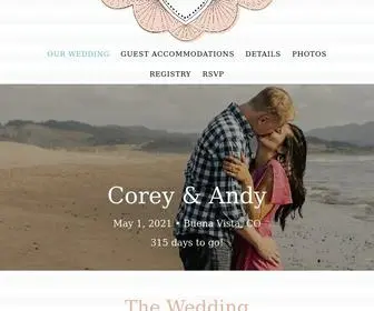 Coreyandandygetmarried.com(Corey Mastroianni and Andy Swartzmiller's Wedding Website) Screenshot