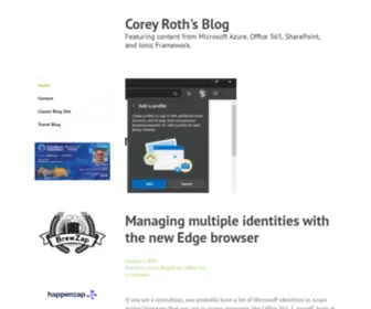 Coreyroth.com(Featuring content from Microsoft Azure) Screenshot