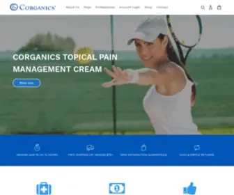 Corganics.com(Corganics Relief topical pain management cream) Screenshot