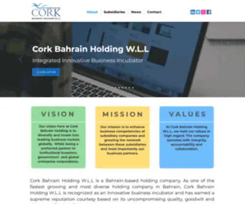Corkholding.com(Cork Bahrain Holding) Screenshot