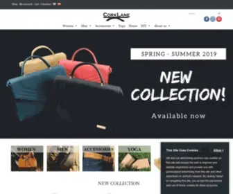 Corklane.com(Sustainable cork handbags) Screenshot