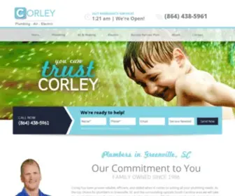 Corleypro.com(Plumber Greenville SC) Screenshot