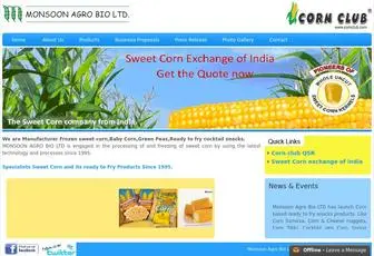 Cornclub.com(Frozen Sweet Corn kernels Manufacturers in India) Screenshot