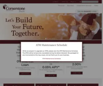 Cornerstonebank.com(Cornerstone Bank) Screenshot