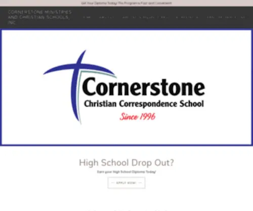 Cornerstonechristianministry.org(Cornerstone Christian Correspondence School) Screenshot