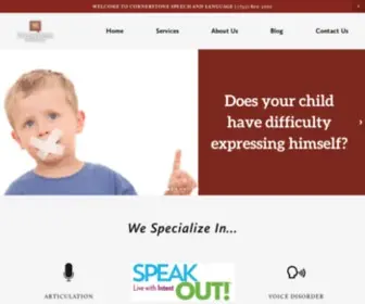 Cornerstonespeechnj.org(Cornerstone Speech and Language LLC) Screenshot