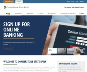 Cornerstonestatebank.com(The Bank of Your Financial Future) Screenshot