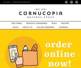 Cornucopiahealthfoods.com(Cornucopia Natural Foods) Screenshot