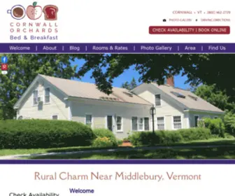 Cornwallorchards.com(Cornwall Orchards Bed and Breakfast near Middlebury Vermont) Screenshot