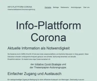 Corona-Netzwerk.info(Info-Plattform Corona) Screenshot