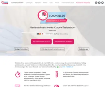 Corona15.de(Testzentrum seit November 2020) Screenshot