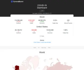 Coronaboard.com(19 Dashboard USA) Screenshot