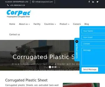 Corpacind.com(Corrugated Plastic Sheets) Screenshot