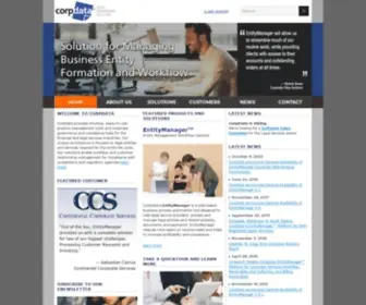 Corpdata.com(CorpData provides technology solutions that streamline business entity management and workflow) Screenshot